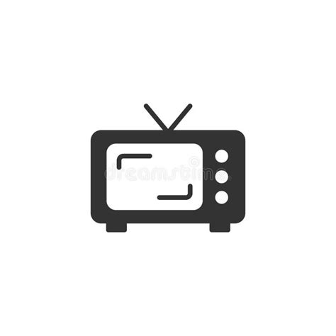 Retro Tv Screen Vector Icon In Flat Style Old Television Illustration