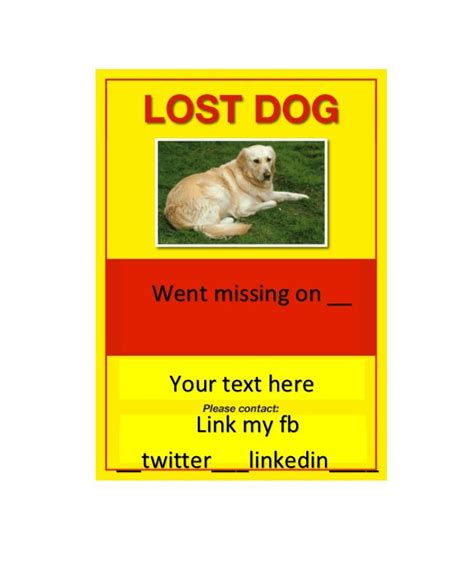 Finally ready and able to adopt another best friend. 40 Lost Pet Flyers [Missing Cat / Dog Poster ...