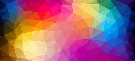 Flat Horizontal Bright Color Geometric Triangle Wallpaper Stock Vector