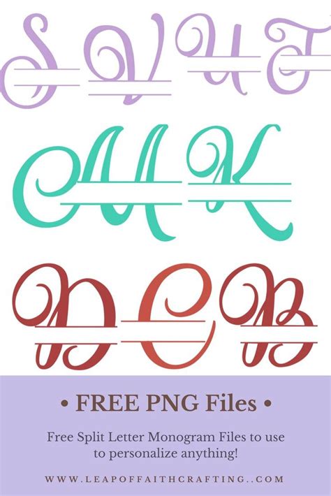 Free Script Split Letter Monogram To Personalize Anything Lettering