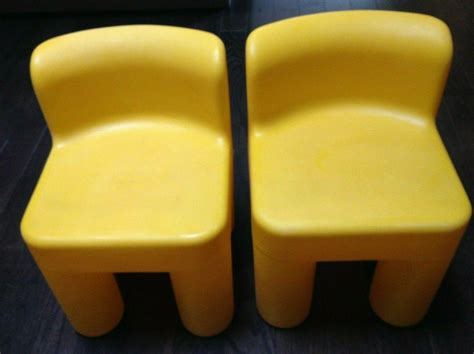 Little Tikes Child Size 2 Yellow Chunky Chairs For Table Guc 2000455575
