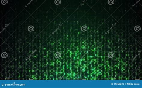 Green Digital Binary Data Abstract Background Stock Illustration