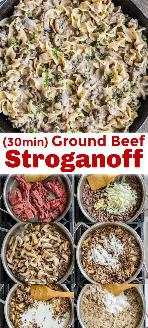 Ground beef stroganoff is an easy 30 minute one-pan dinner ...