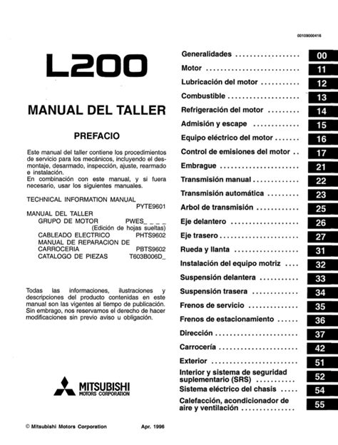 Descargar Manual De Taller Mitsubishi L200 Zofti ¡descargas Gratis