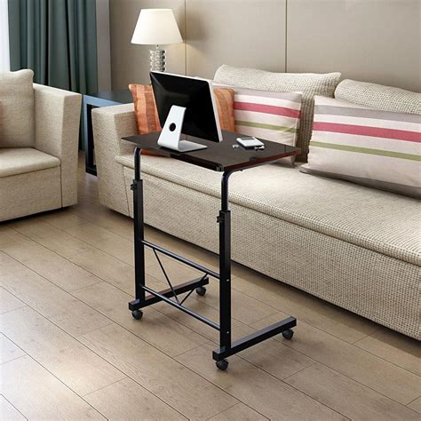 Godecor Mobile Tray Table Adjustable Sofa Side Bed Table Laptop Cart