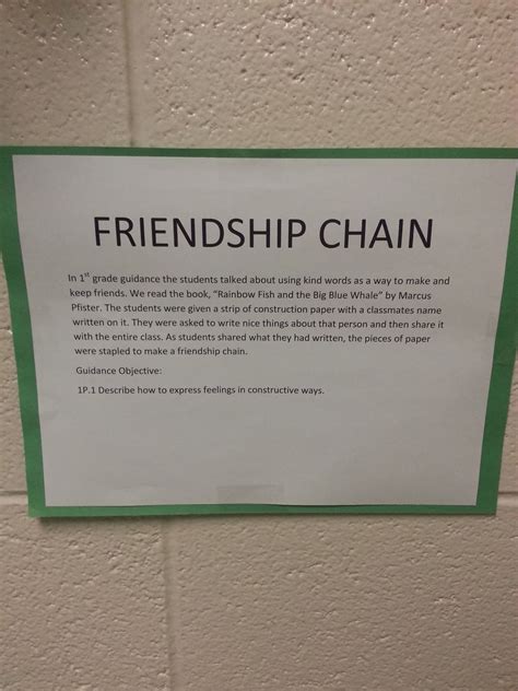 School Counseling Ideas Friendship Chain 1st Grade Guidance Lesson