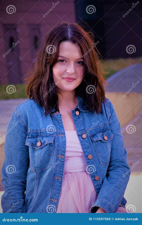 Young Happy Woman Is Looking At The Camera Stock Photo Image Of