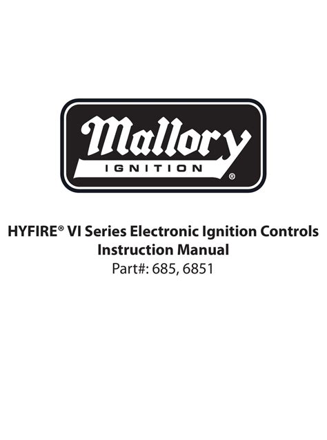 User manuals, guides and specifications for your mallory hyfire 6al2 controller. Mallory Hyfire 6Al Wiring Diagram - Diagram Mallory Hyfire ...