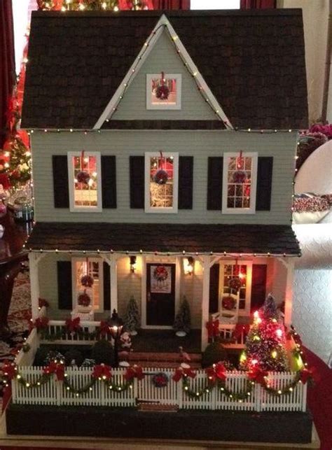 My Vermont Farmhouse Decorated For Christmas Doll House Mini Doll
