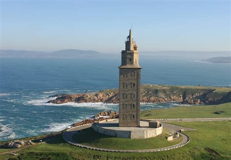 Ancient Roman Lighthouse Tower Of Hercules A Coruña Spain Still