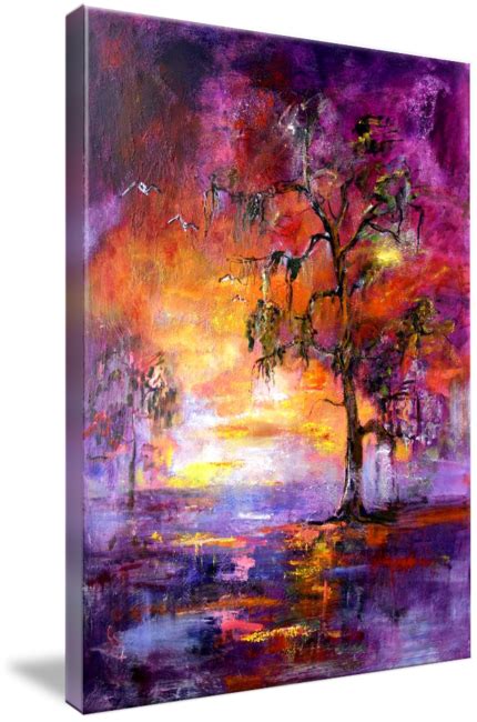 Okefenokee Sunset Large Original Painting By Ginette Callaway