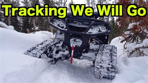 Can Am And Yamaha Atv On Tracks Deep Snow All Terrain Vehicle Ride On