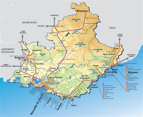 Provence Alpes Côte Dazur Rail Map