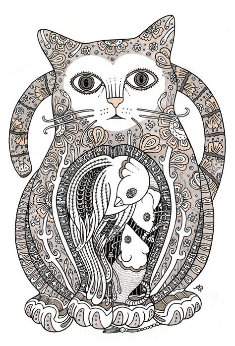 Here are fun free printable cat coloring pages for children. Contented Cat by AnitaInverarity on deviantART | Cat art ...