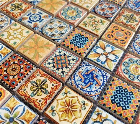 New Moroccan Vintage Ceramic Square Mosaic Tiles