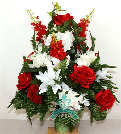 , spring cone flower, cone arrangement,grave, tombstone arrangement, cemetery flowers by this cemetery vase is perfect for your loved one(s). Beautiful XL Spring Mixture Cemetery Vase Arrangement for ...