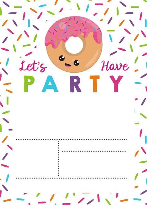 Donut Party Invitations Cute Party Printables