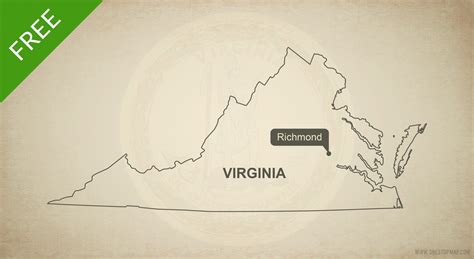 Black silhouette and outline isolated maps on a white background. Virginia Outline Vector at GetDrawings | Free download