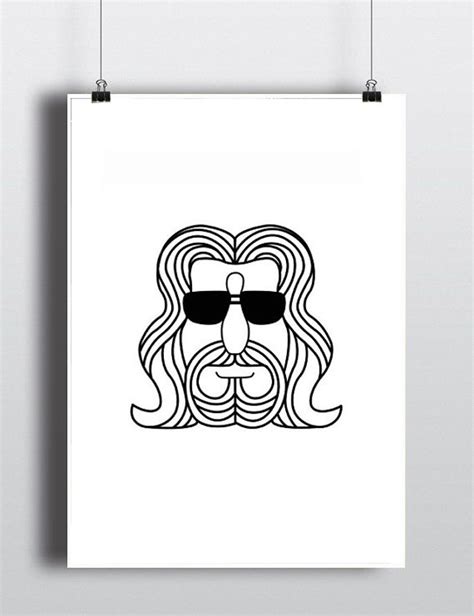 The Dude The Big Lebowski Film Movie Poster Minimal Etsy