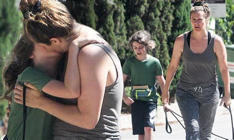 Alicia Silverstone Plants A Kiss On Her Son Bear On La Hike Daily