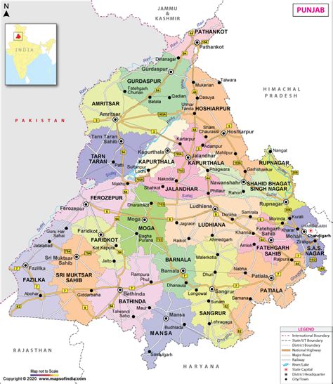 Punjab Map Map Of Punjab State Districts Information