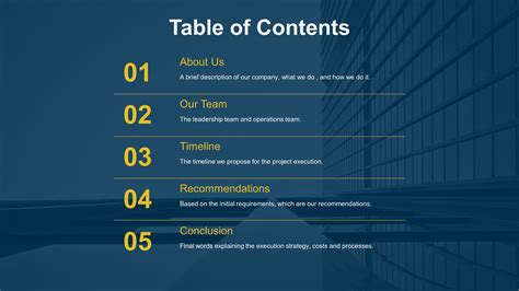 Table Of Contents Format Powerpoint Tutor Suhu