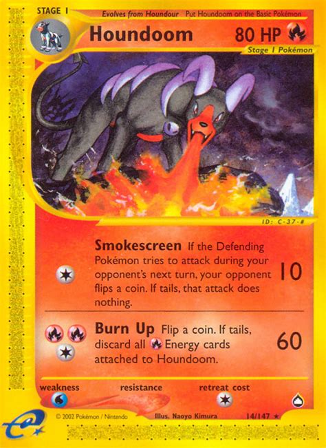Dark houndoom houndour 2004 ex team rocket returns pokemon card japanese. Houndoom 14/147 - Aquapolis - e-Card - Pokemon Trading Card Game - PokeMasters