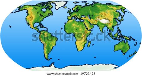 Robinson World Map Terrain Stock Illustration 19723498 Shutterstock