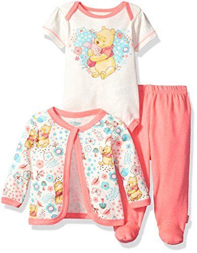 Disney Baby Girls Winnie The Pooh 3 Piece Bodysuit Pant