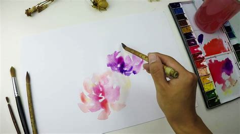 Lvl3 Watercolor Flower Painting Wet On Wet Technique Wv3 Uq26xu