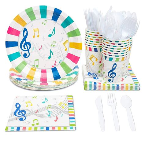 Serves 24 Music Notes Themed Birthday Party Supplies 144pcs Plates