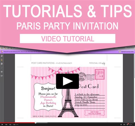 edit  paris invitation template video tutorial