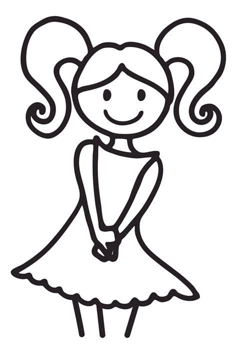 Draw A Stick Figure Girl Clip Art Library