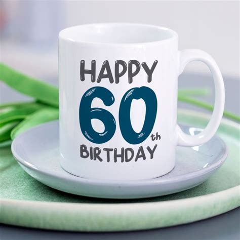 Personalised 60th Birthday Mug Blue The T Experience