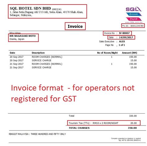 In malaysia, a tax invoice is the standard invoice format required under the gst system. Malaysia Tourism Tax System (MyTTx) - eStream Software