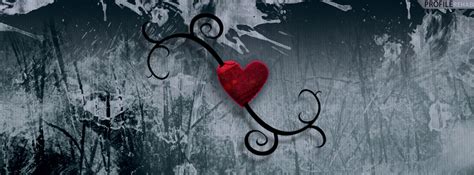 Grunge Ice Heart Facebook Cover