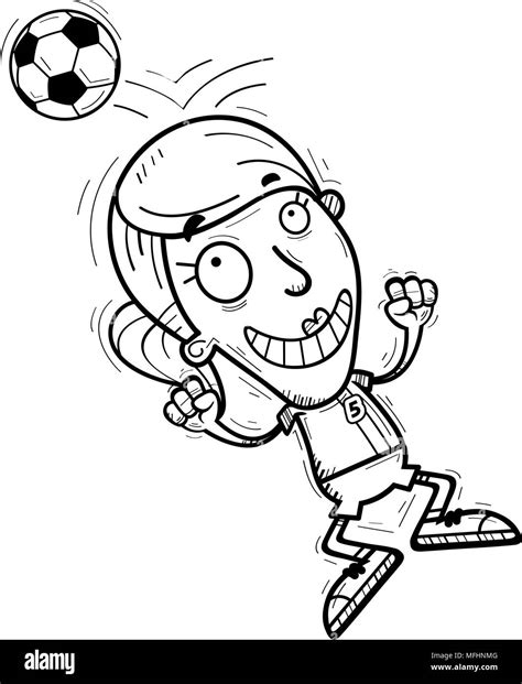 Girl Heading A Soccer Ball Stock Vector Images Alamy