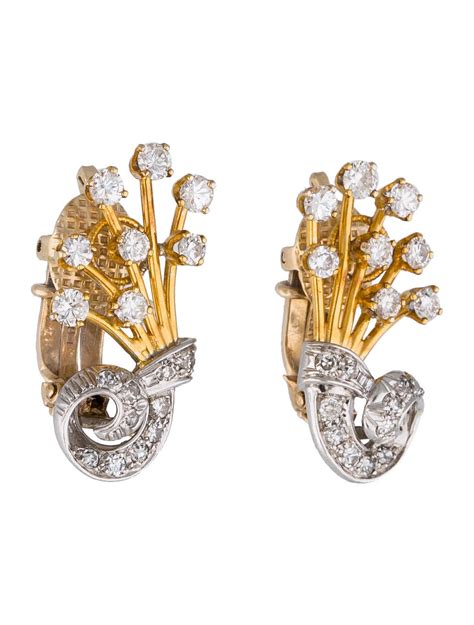 Tiffany And Co 14k Diamond Clip On Earrings Earrings Tif28989 The