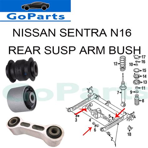 Nissan Sentra N16 Rear Suspension Arm Bush Control Arm Bush Set