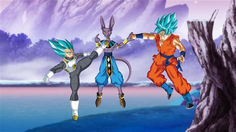 Vegeta And Goku Ssgss Vs Lord Beerus Wallpaper By