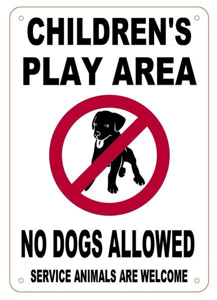 Childrens Play Area No Dogs Allowed Sign Aluminum Sign Dob Signs