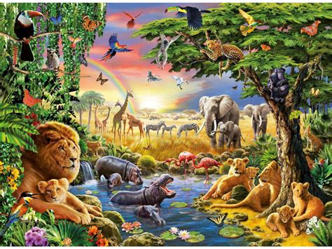 1024x768 Jungle Animals Four Desktop Pc And Mac Wallpaper