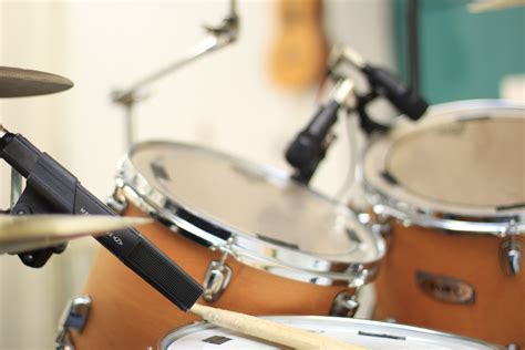 Free Images : drum kit, drum set, drums, microphone, mike, recording ...