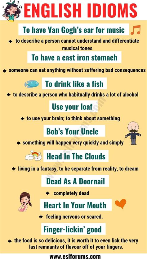 Top 20 Funny Idioms in English You Might Not Know! - ESL Forums ...