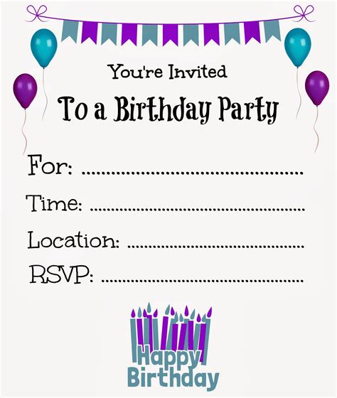 Birthday Party Invitations Printable