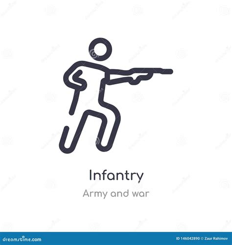 Infantry Outline Icon Isolated Line Vector Illustration From Army And