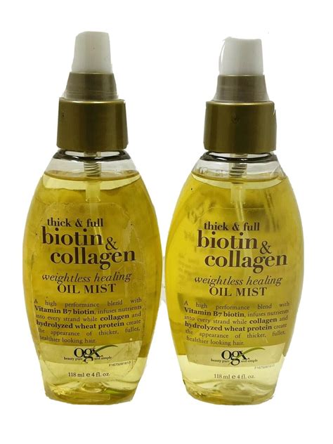 2 Ogx Thick Full Biotin And Collagen Oil Mist 4oz Ebay