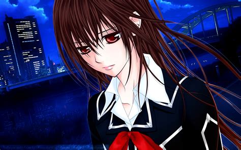Wallpaper City Night Anime Black Hair Vampire Knight Girl Look Mangaka Yuki Cross