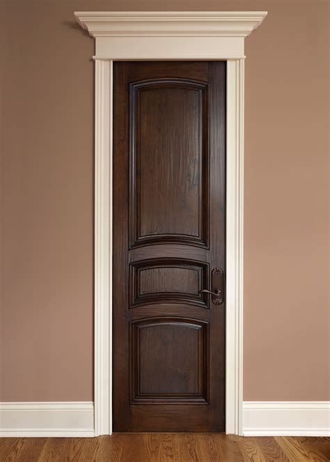 Interior Door Custom Single Solid Wood With Walnut Handscraped