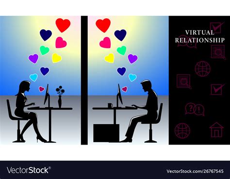 Virtual Relationship Banner Royalty Free Vector Image